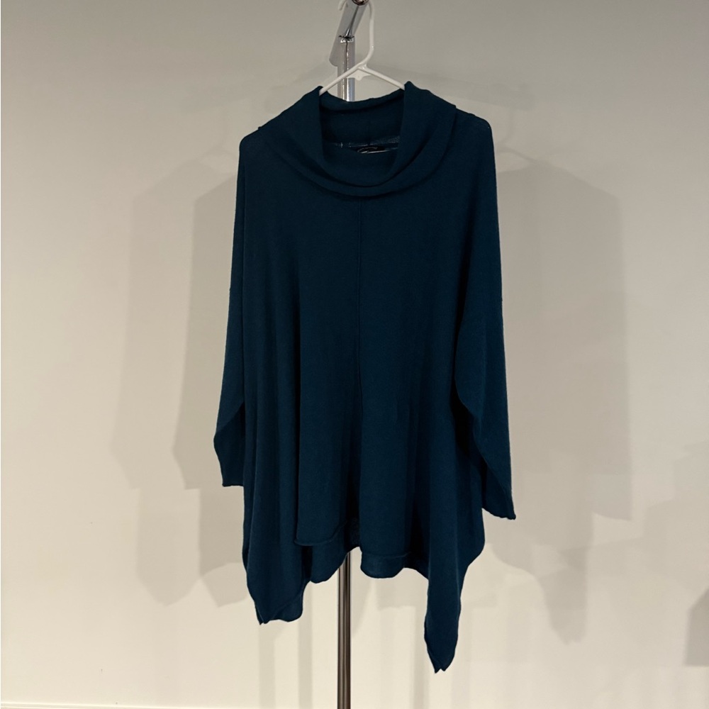 Eskandar Deep Teal Women's Poncho